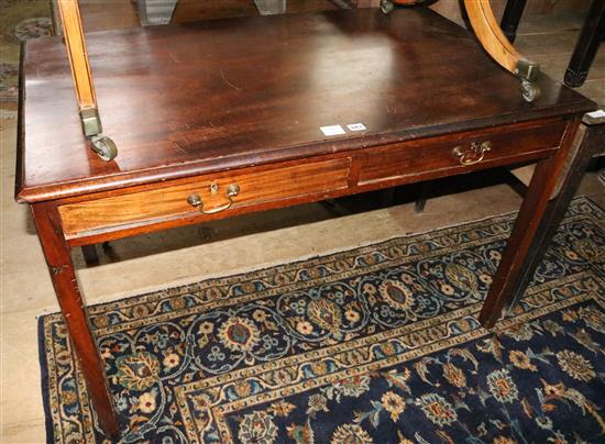 George III mahogany writing table (later top)